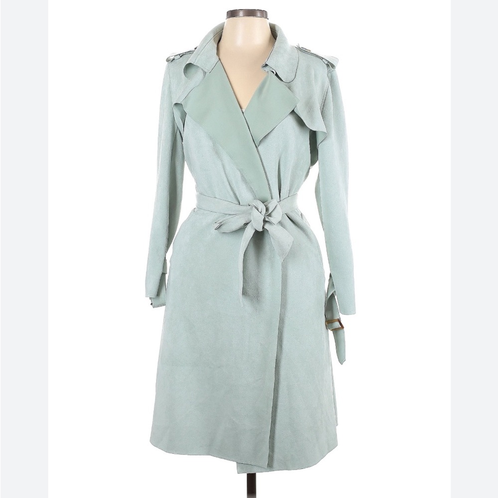 FEW MODA faux suede trench coat
